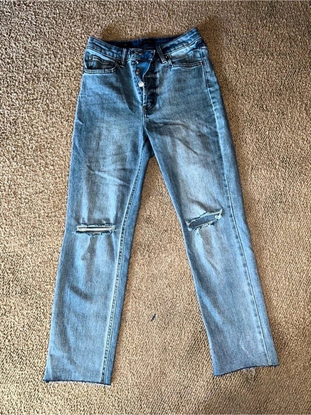 Wild Fable High-Rise Straight Leg Button Fly Distressed Jeans Distressed Jeans